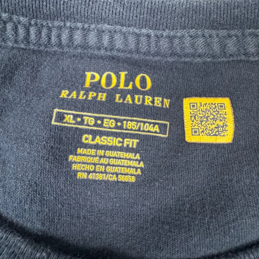 Polo Ralph Lauren T-Shirt Mens XL Navy Blue Pocket Short Sleeve Classic Fit